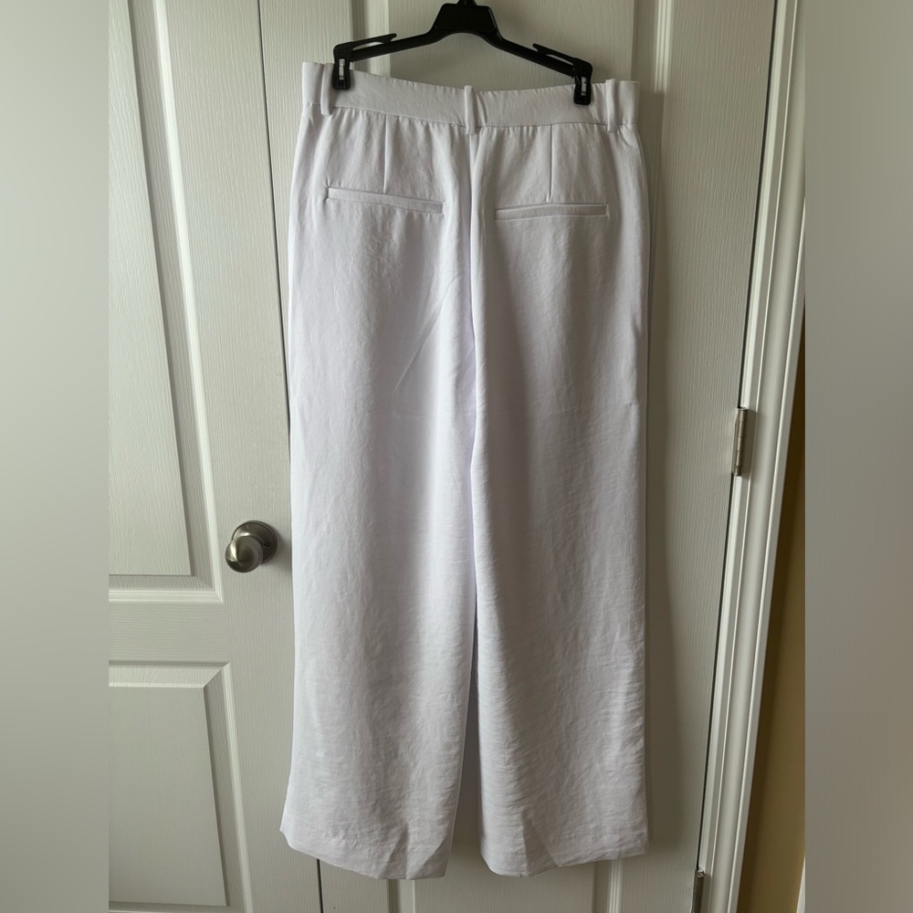 NWT A&F Sloane crepe tailored pant white size 30 ladies 10 - Picture 2 of 4
